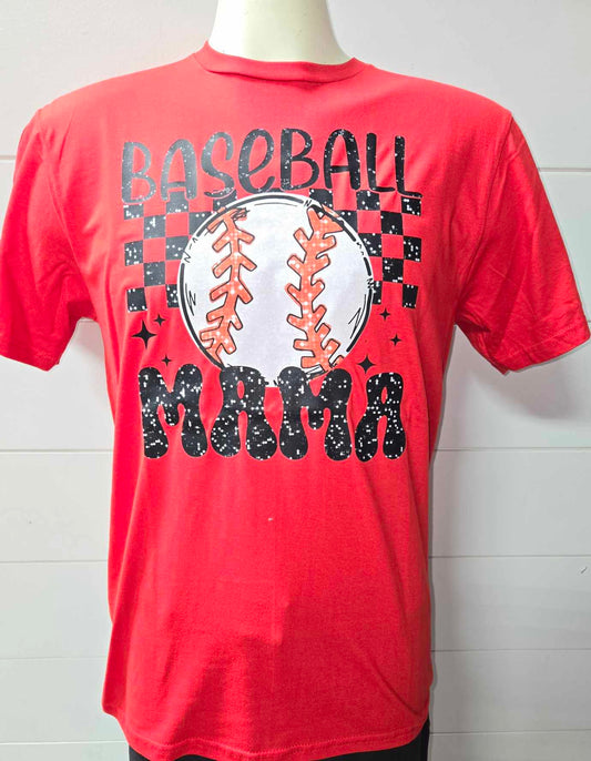 Sparkle Baseball Mama Graphic T-shirt