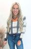 Denim Plaid V-Neck Sweater