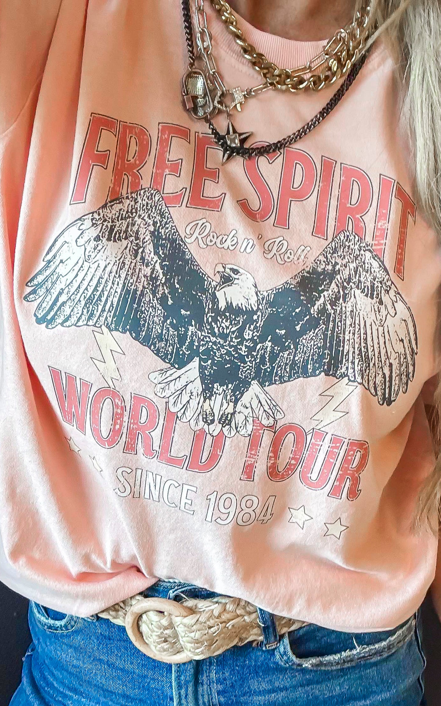 Free Spirit World Tour Garment Dyed Graphic T-shirt