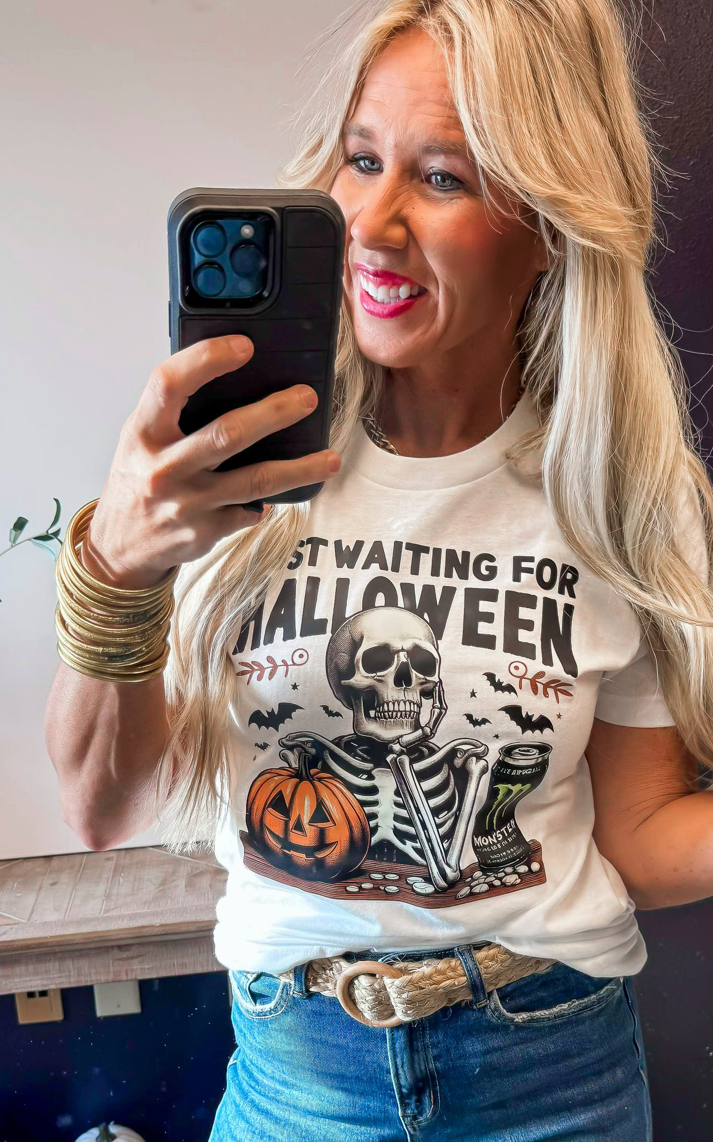 Just Waiting for Halloween Graphic T-shirt - FINAL SALE