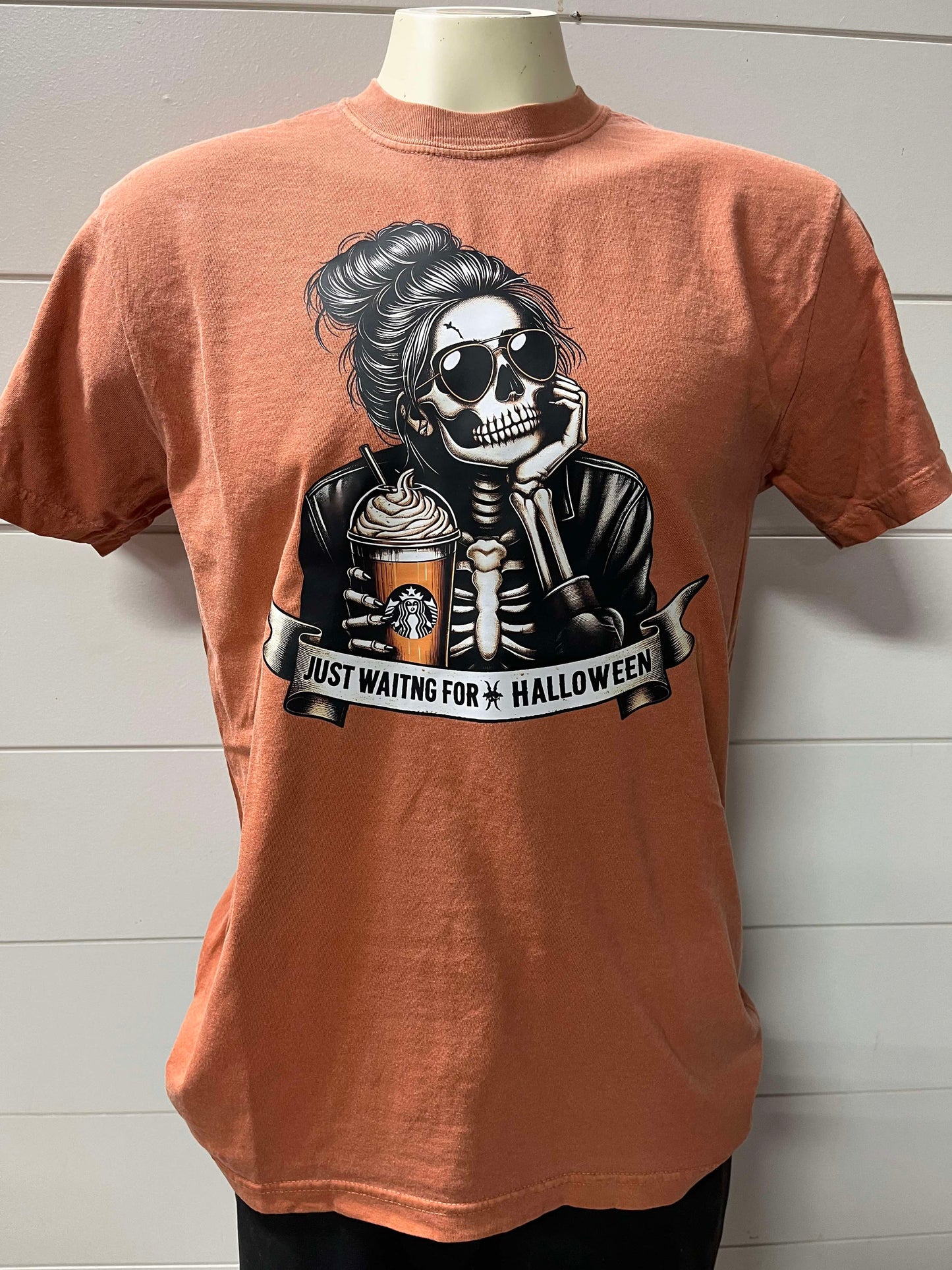 Just a Girl Waiting for Halloween Garment Dyed Graphic T-shirt - Final Sale