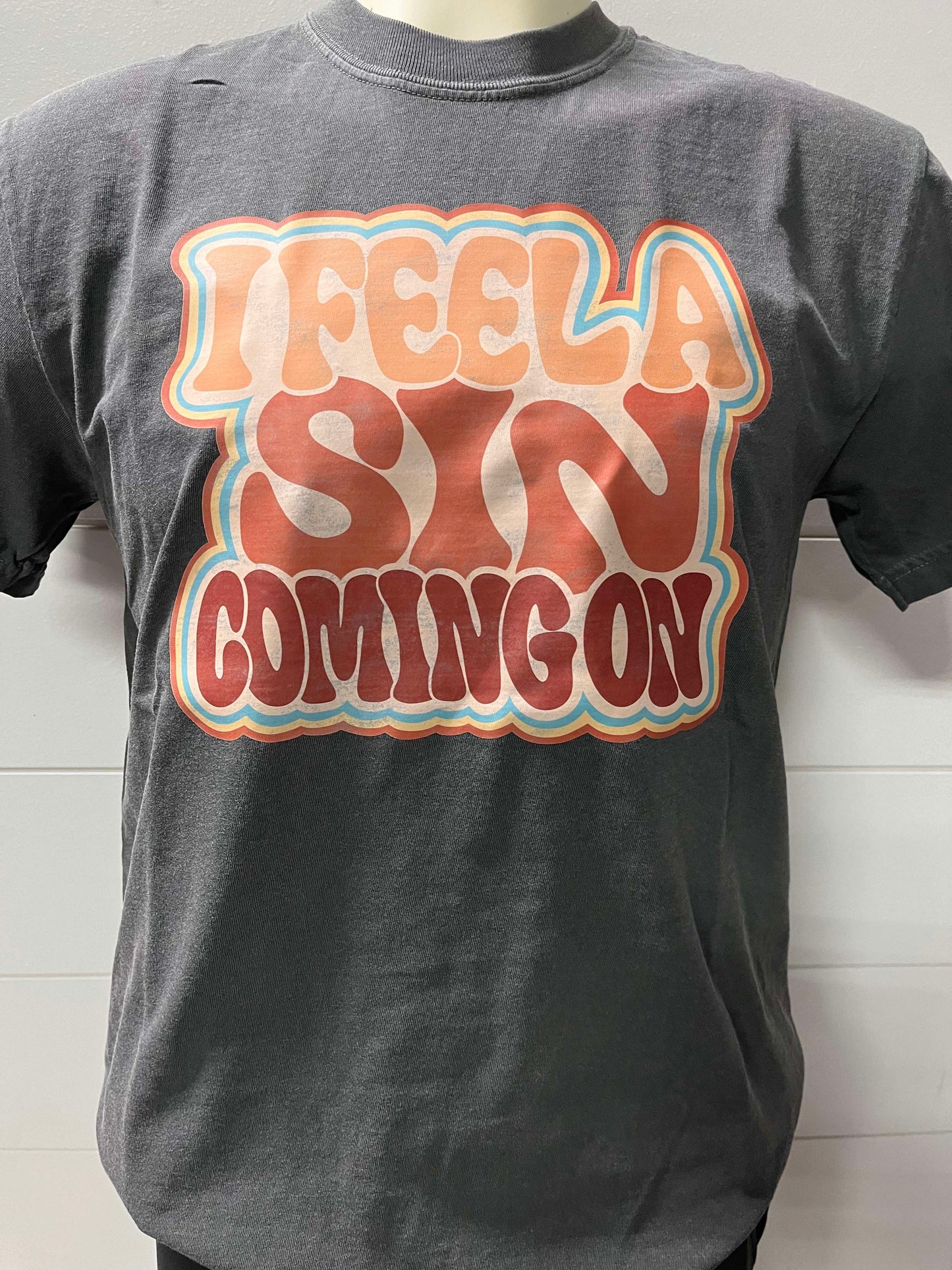 I feel a Sin Coming On Garment Dyed Graphic T-shirt