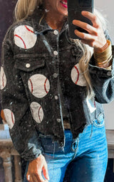 Vintage Black Baseball Corduroy Jacket