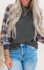 Charcoal Plaid Urban Ribbed Top