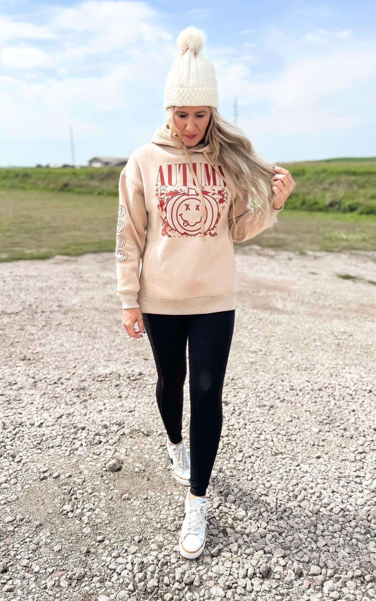 Nirvana Autumn Taupe Side Slit Hoodie