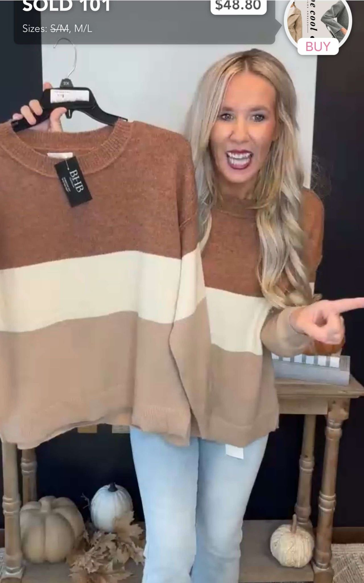 Taupe Colorblock Oversized Sweater