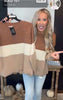 Taupe Colorblock Oversized Sweater