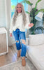 Mock Neck Balloon Sleeve Cable Knit Sweater | POL *New Colors *PREORDER ITEM*