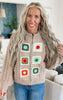 Hand Knit Square Patches Sweater Jacket | POL