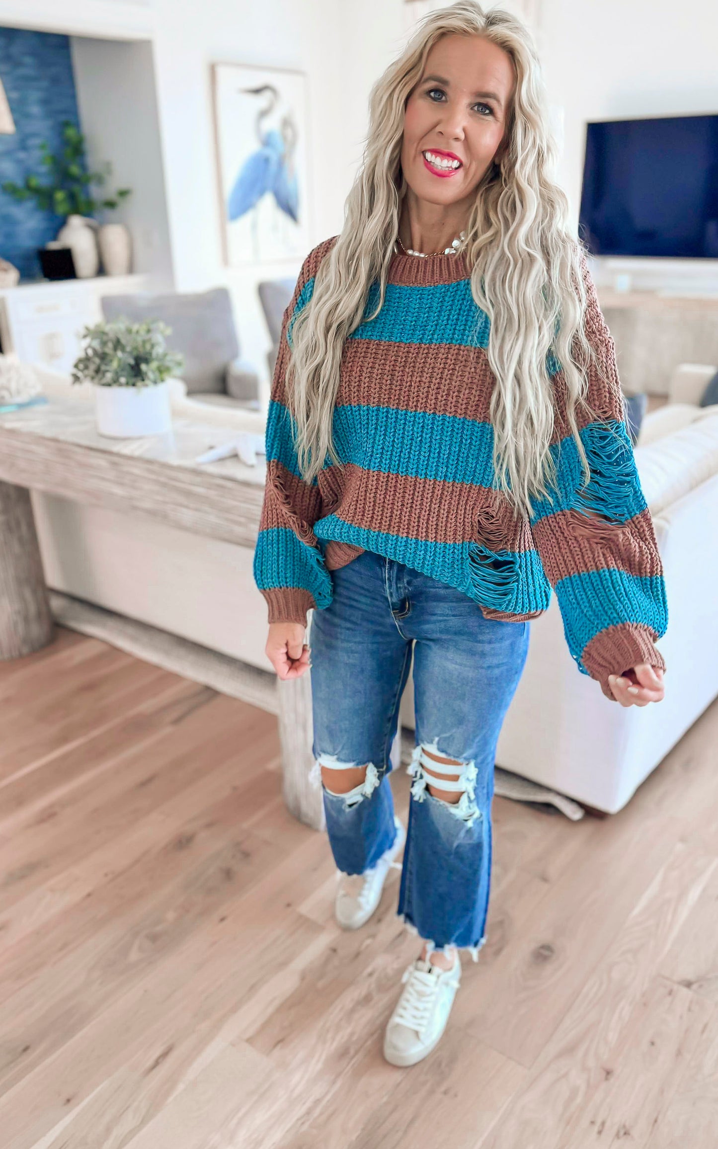 Distressed Stripe Sweater | POL *PREORDER ITEM*