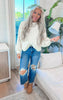 Mock Neck Balloon Sleeve Cable Knit Sweater | POL *New Colors *PREORDER ITEM*