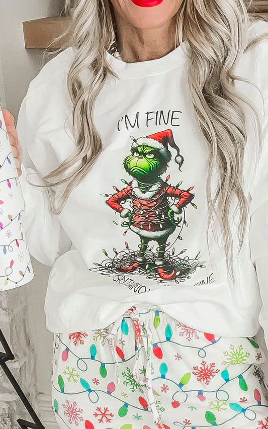 It's Fine, Everything's Just Fine Graphic Crewneck Sweatshirt