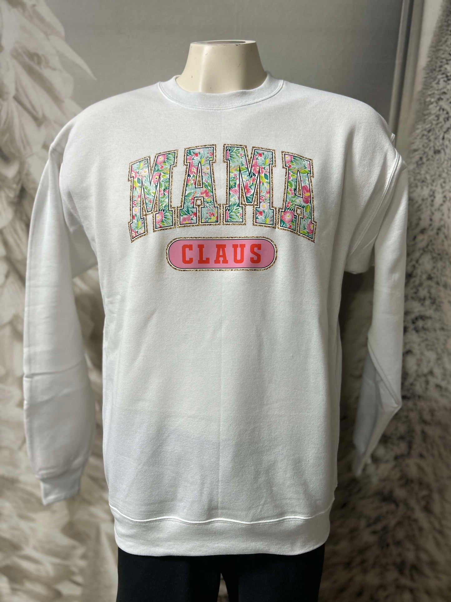 Tropical MAMA Claus Graphic Crewneck Sweatshirt