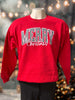 Houndstooth Merry Christmas Holiday Red Graphic Crewneck Sweatshirt