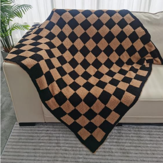 Mocha Black Checked Dreamer Blanket by Salty Wave **Start Ship Date: Nov 29th **DEAL*