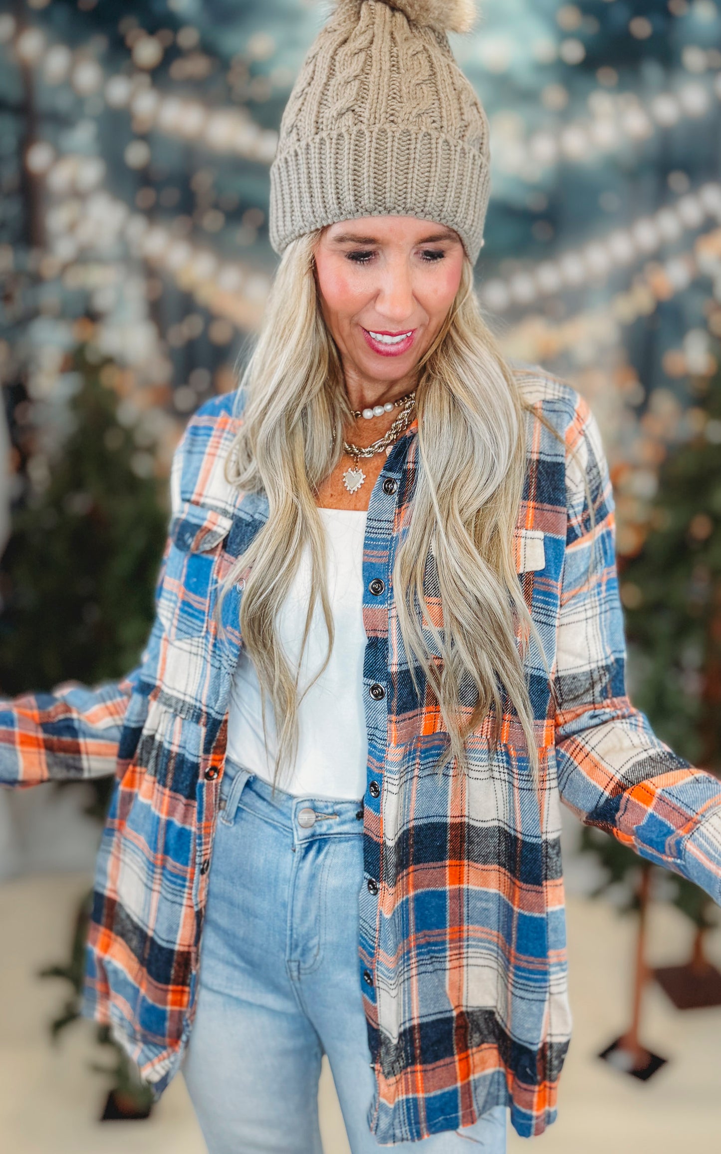 Plaid Babydoll Tunic Top