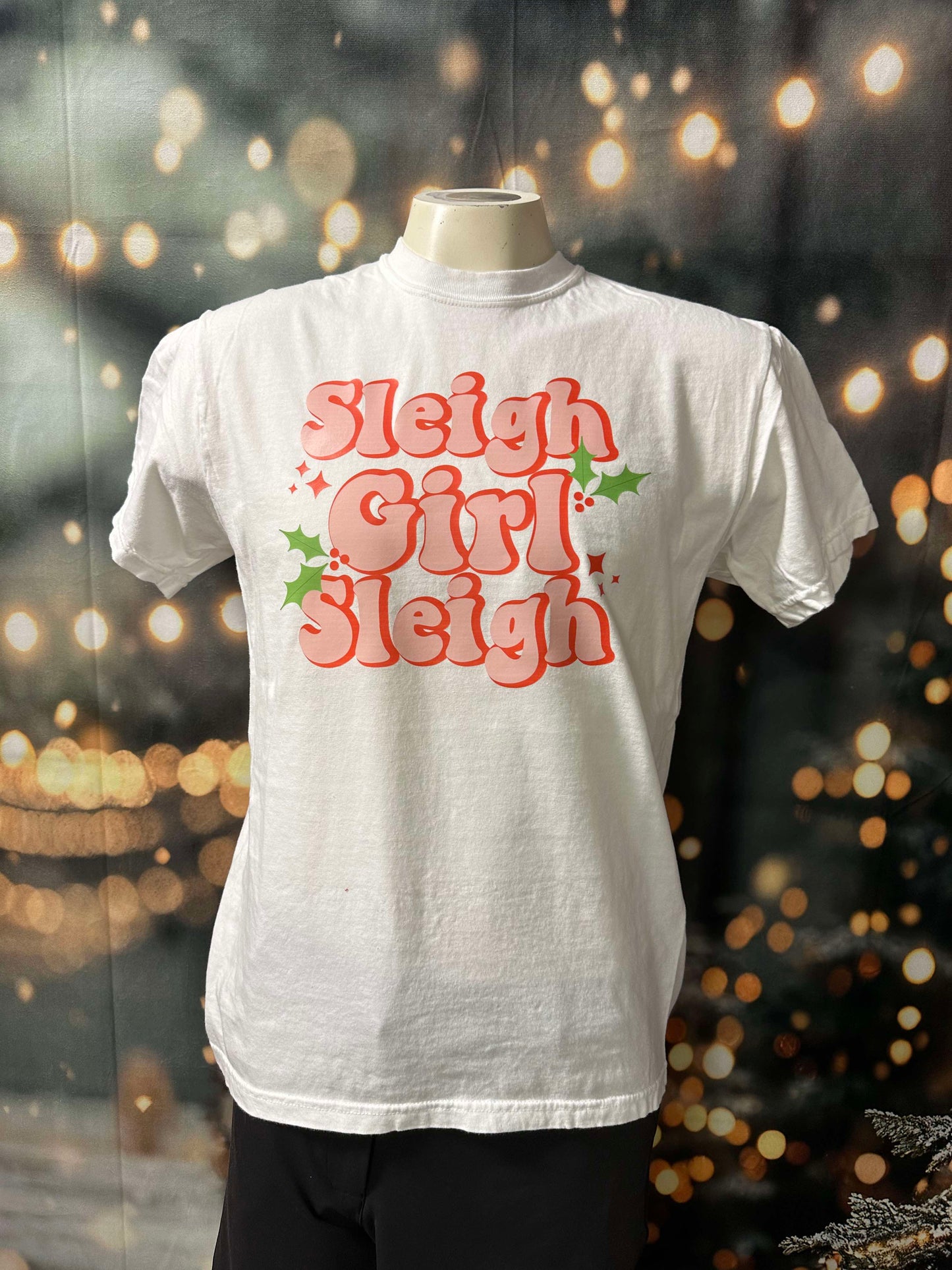 Sleigh Girl Sleigh Holiday Garment Dyed Graphic T-shirt