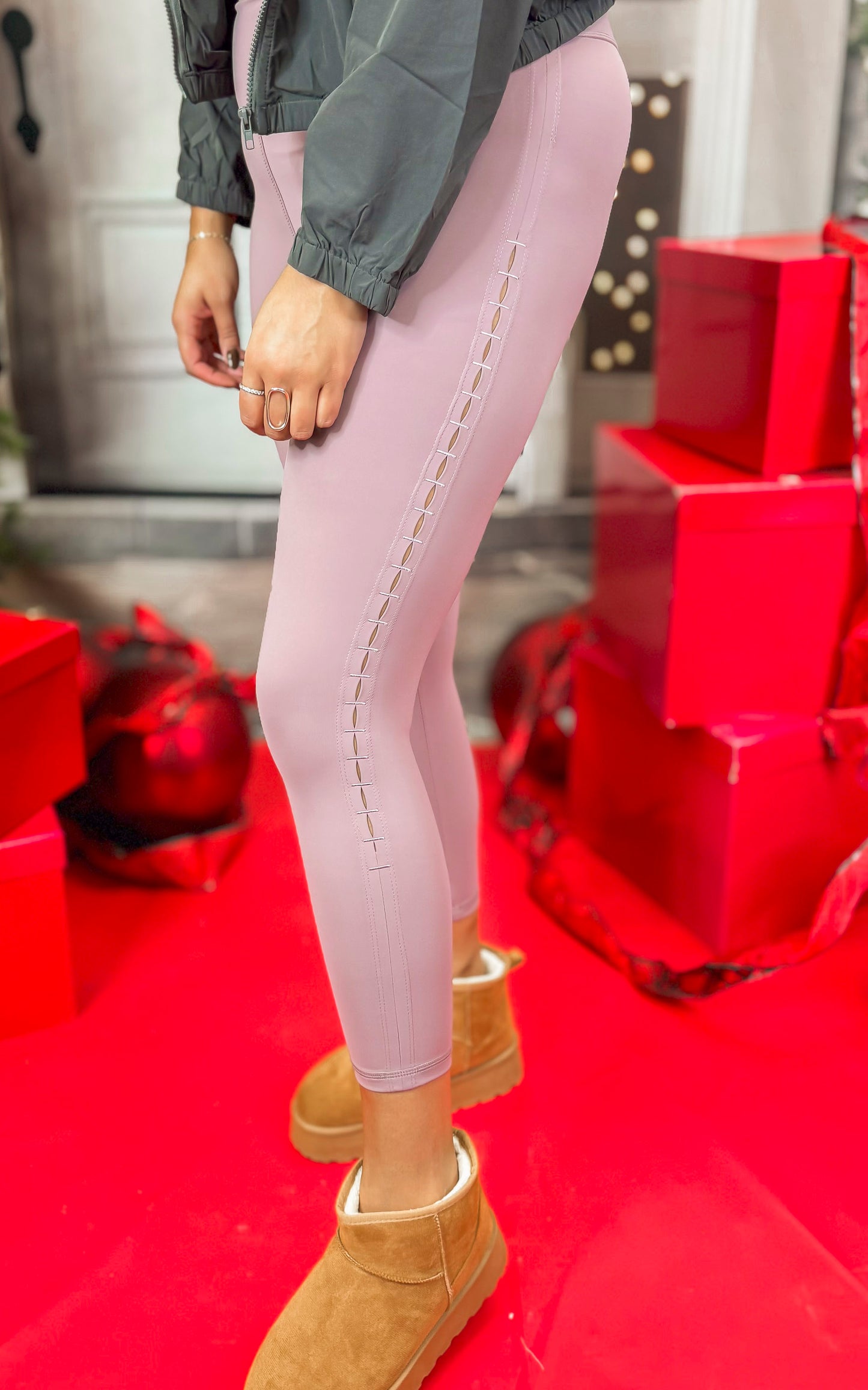 High Waisted Solid Knit Side Stitched Leggings **DEAL- COUPON EXCLUDED