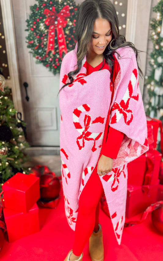 Pink Candy Cane Dreamer Blanket by Salty Wave **Start Ship Date: Nov 29th **DEAL-COUPON EXCLUDED*