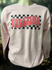 Freezing Check'd Holiday Pink Graphic Crewneck Sweatshirt