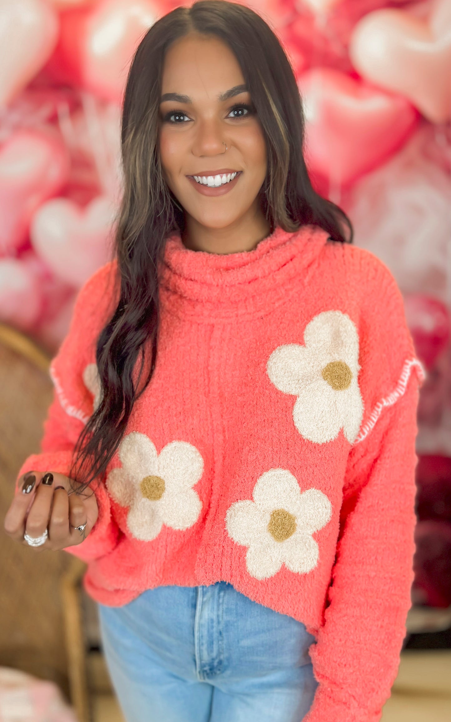 Floral Print Berber Sweater | POL