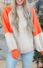 Texture Knit Color Block Sweater