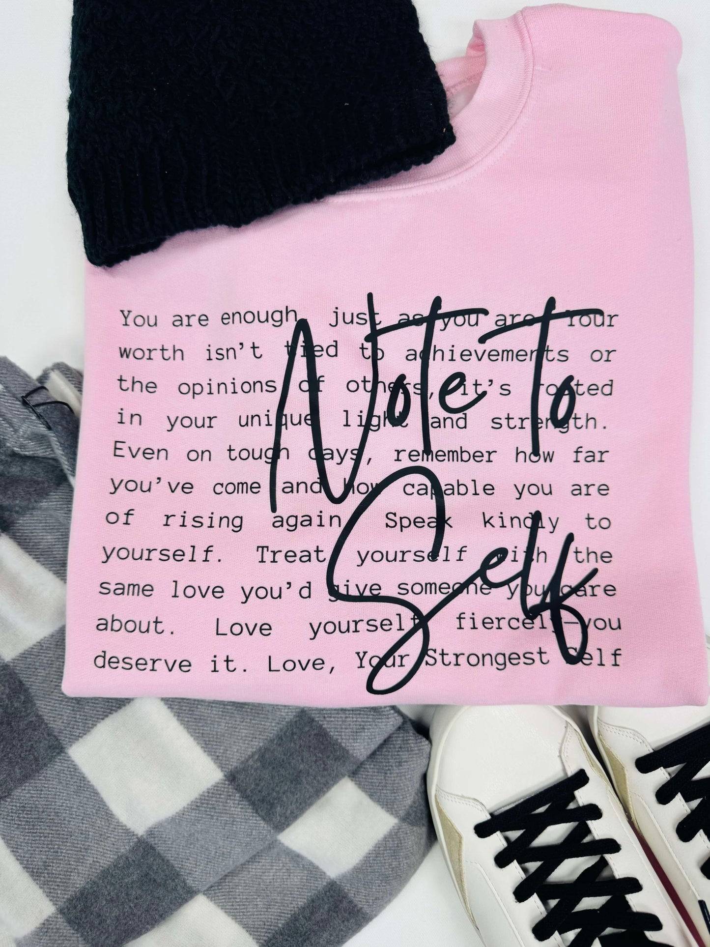 Note to Self Graphic Crewneck Sweatshirt