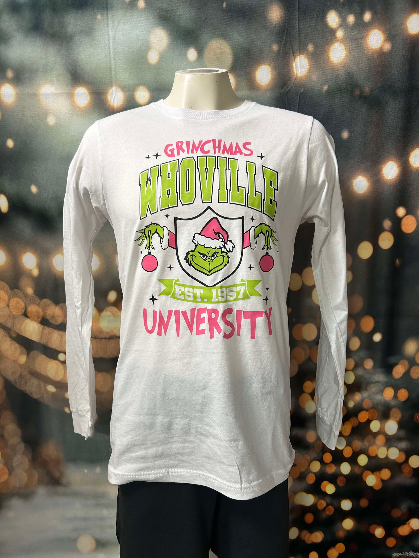 Who University Holiday Long Sleeve Graphic Top