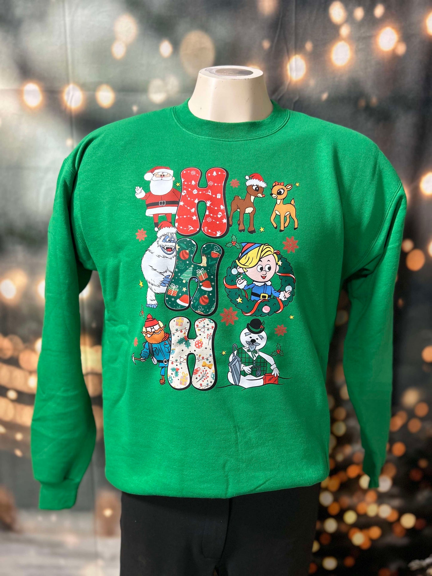 Misfits Ho Ho Ho Holiday Green Graphic Crewneck Sweatshirt