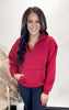 Cotton Blend Fleece Mock Neck Pullover Sweater