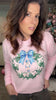 Pink Nutcracker Garment Dyed Long Sleeve Graphic Top