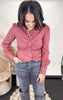 Charmeuse Solid w/ Ruched Blouse - Final Sale