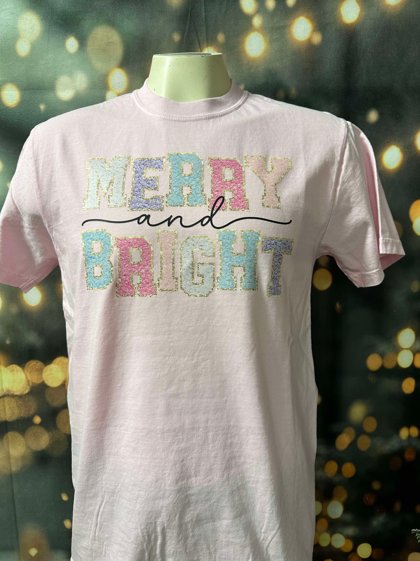 Merry & Bright Holiday Garment Dyed Graphic T-shirt