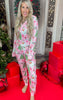 Pink Santa Jogger Pajama Set