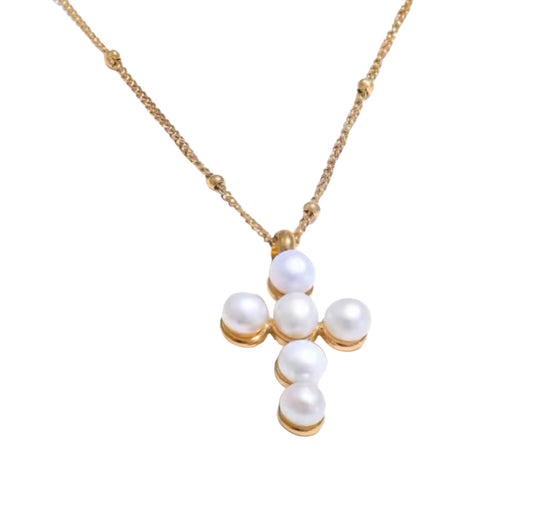 Olivia Pearl Cross Necklace *30A OCTOBER LIVE PREORDER