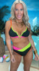 Neon Voltage V-Wire Color Block Bikini Swimsuit| SALTY WAVE - Final Sale