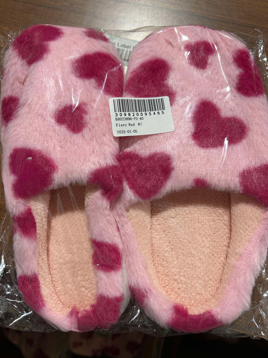 Pink Heart Slippers