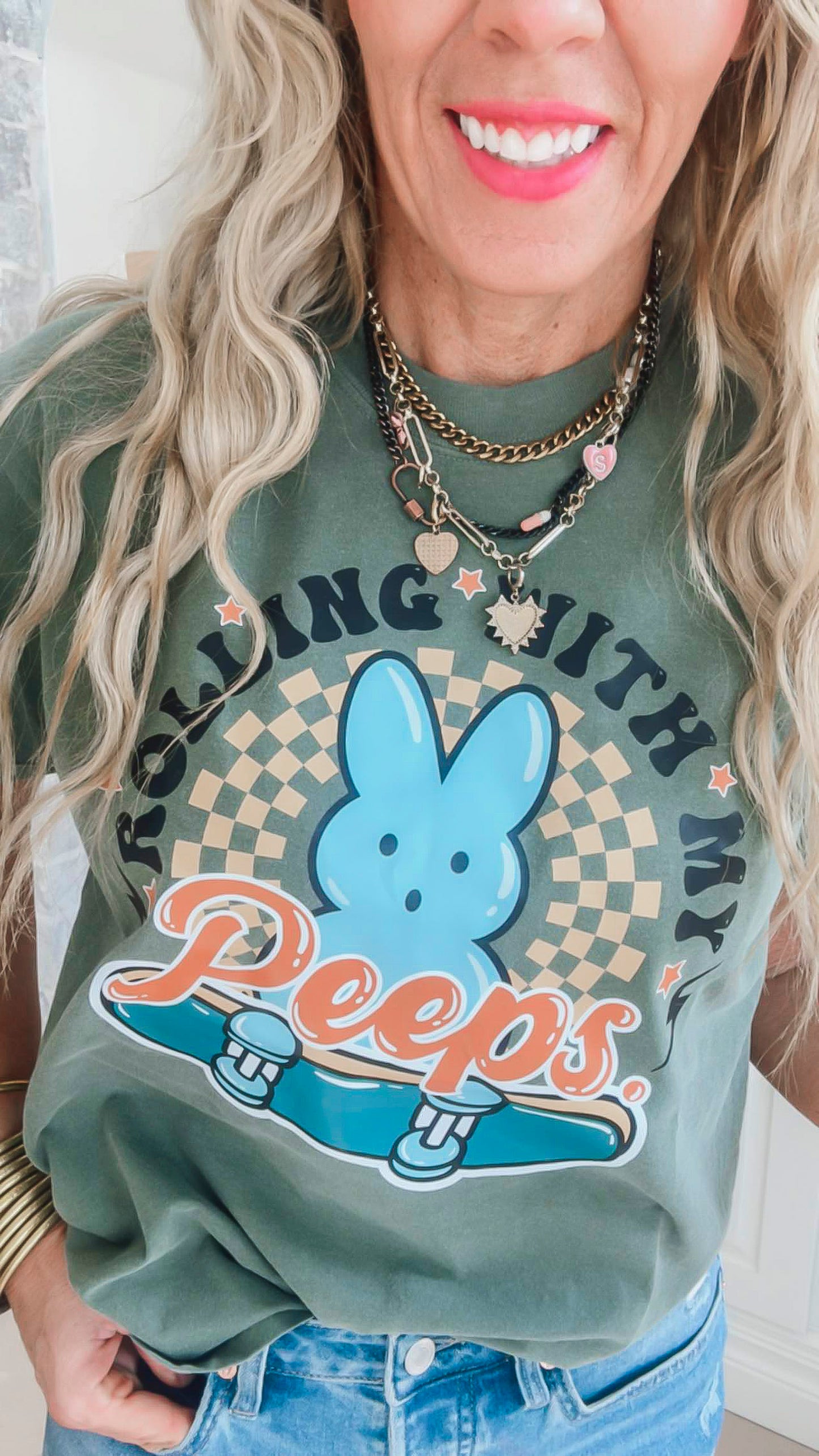 Rolling with My Peeps Garment Dyed Graphic T-shirt