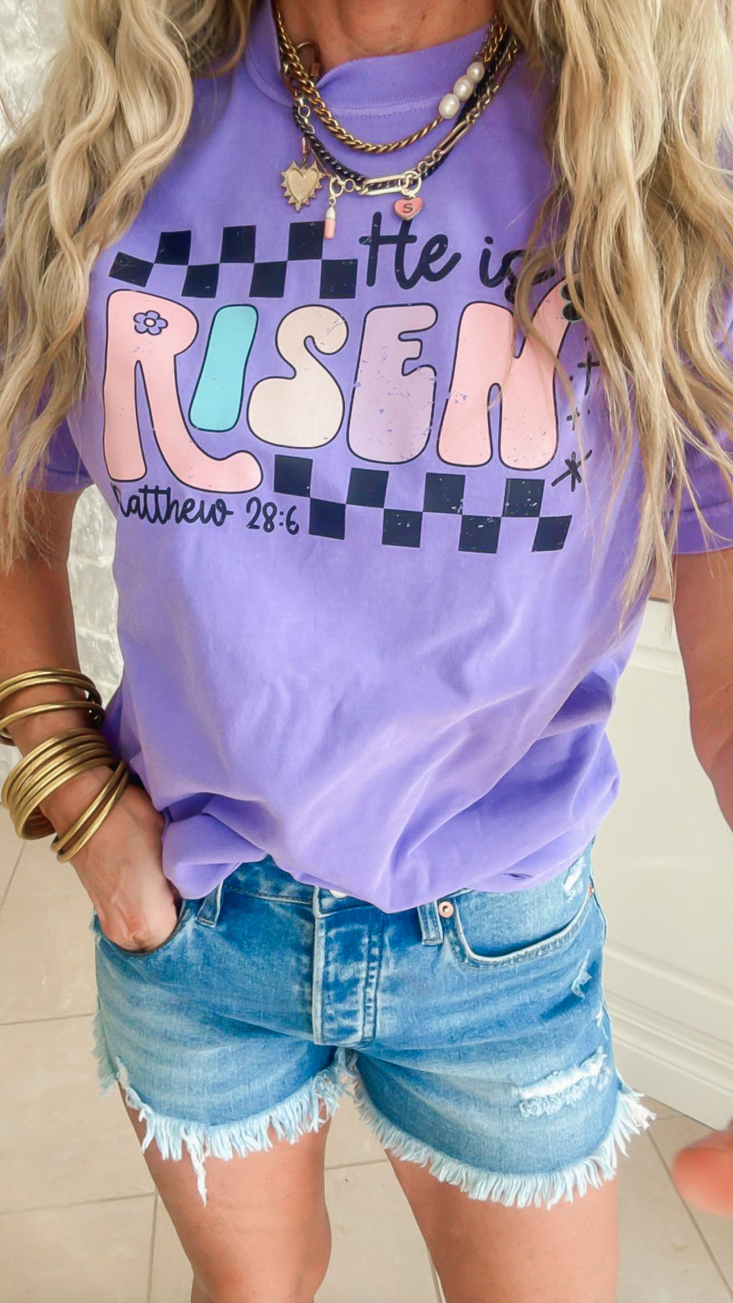 He Is Risen Garment Dyed Graphic T-shirt