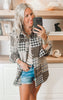 Tan Brushed Gingham Plaid Block Shacket**