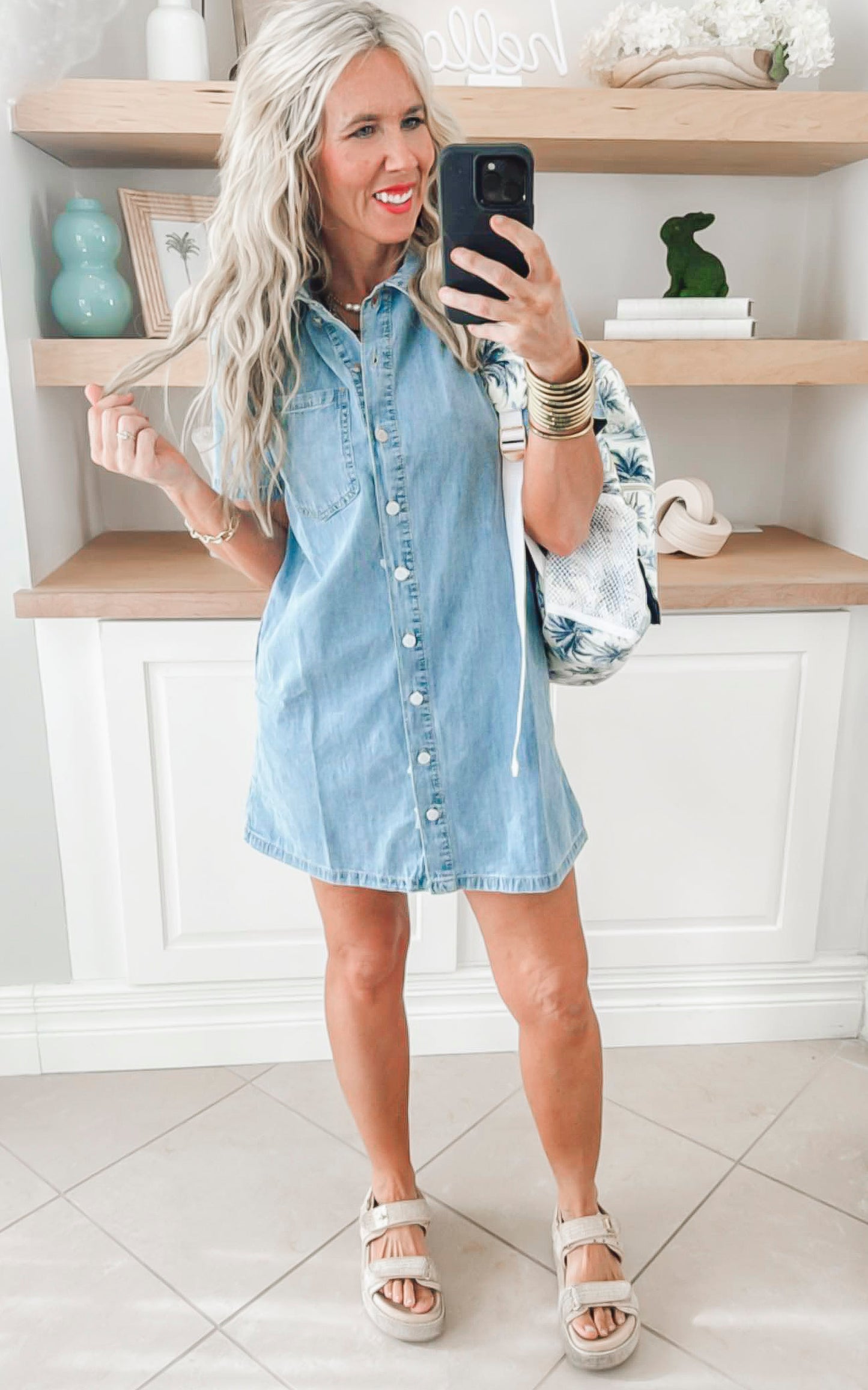 Denim Mini Button Up Dress