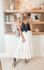 White Tiered Maxi Skirt w/ Drawstring