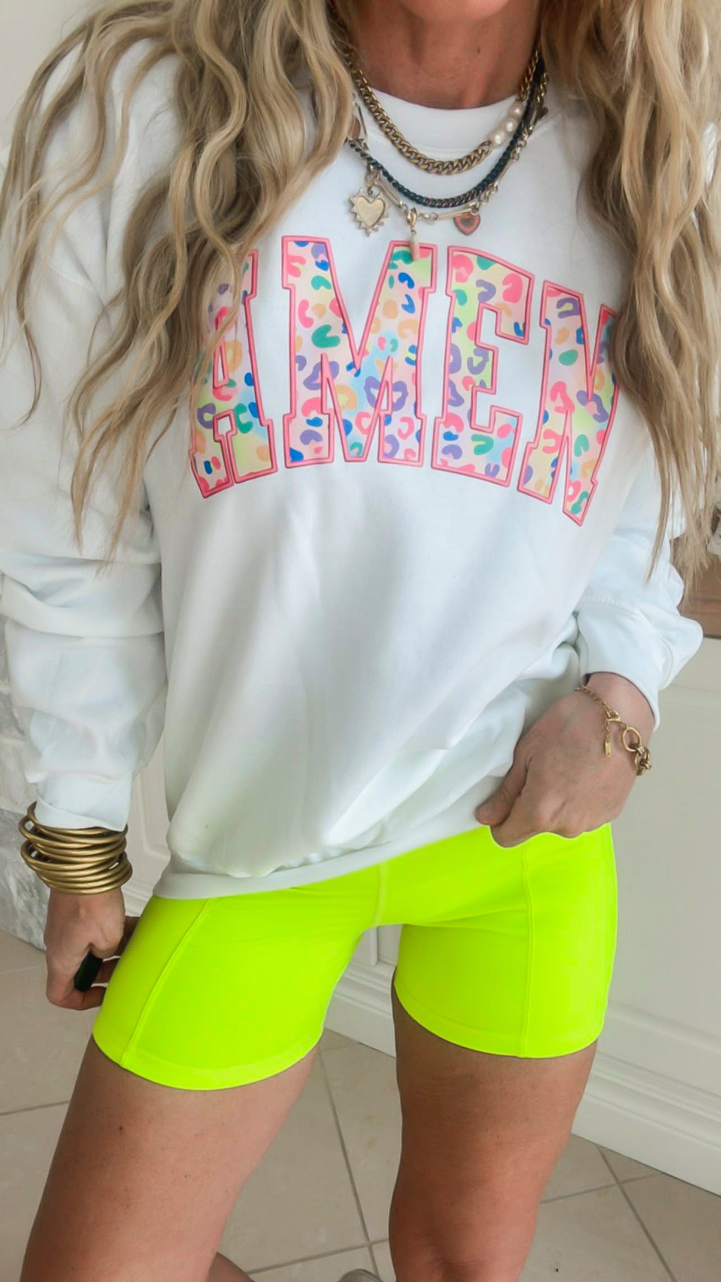 Pop of Color AMEN Graphic Crewneck Sweatshirt