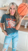 Sparkle Gameday Basketball Garment Dyed Graphic T-shirt