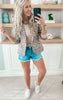 Savanna Chic Leopard Denim Blazer