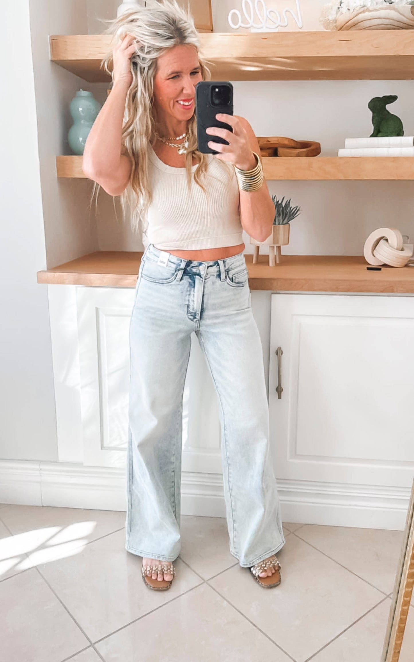 High Rise Tummy Control Retro Wide Leg Denim Jean | JUDY BLUE