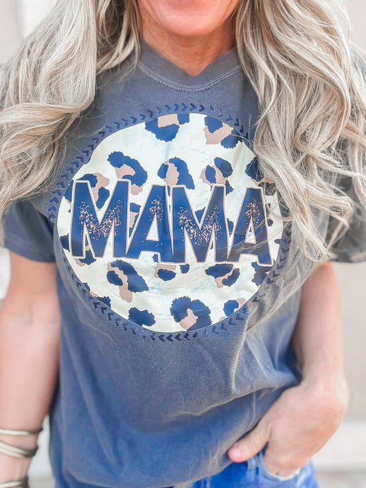 Leopard MAMA Garment Dyed Graphic T-shirt