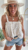 Ivory Button Print Cami Tank Top