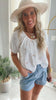 Floral Embroidery Scoop Neck Blouse