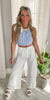 Come Sail Away Backless Halter Top & Pants Outfit Set